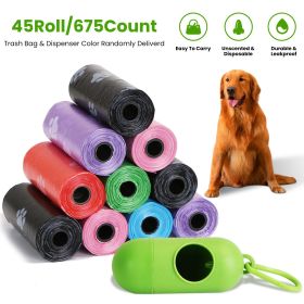 45 Rolls 675 Count Dog Waste Bags Disposable Dog Poop Bags with Dispenser Leakproof Unscented