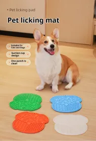 Lick Mat For Dogs And Cats Dog Slow Feeder Mat With Strong Suction (Option: Green)