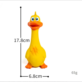 US LOCAL STOCK Hiphoppet New Latex Interactive Dog Chew Toys Cute Duck Shape Squeaky Pet Dog Interactive Boredom Buster Toys (Option: Yellow)